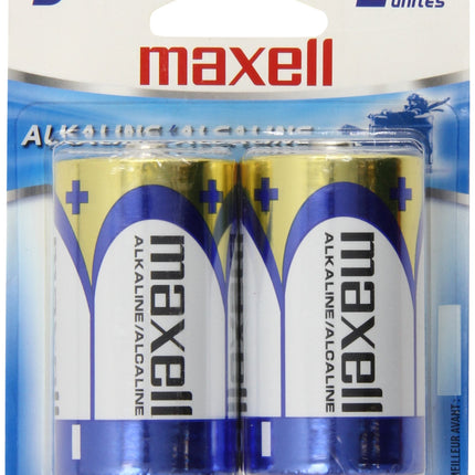 Maxell 723020 Alkaline Battery D Cell 2-Pack