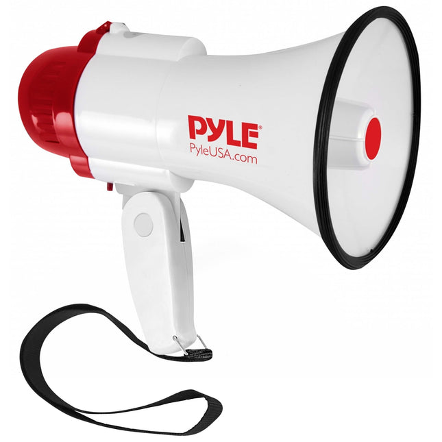 Pyle Portable Bullhorn Megaphone Speaker with Built-in Siren & Voice Recorder - 30W Power, 800 Yard Range - Great for Football, Soccer, Baseball, Hockey, Basketball, Cheerleading and More