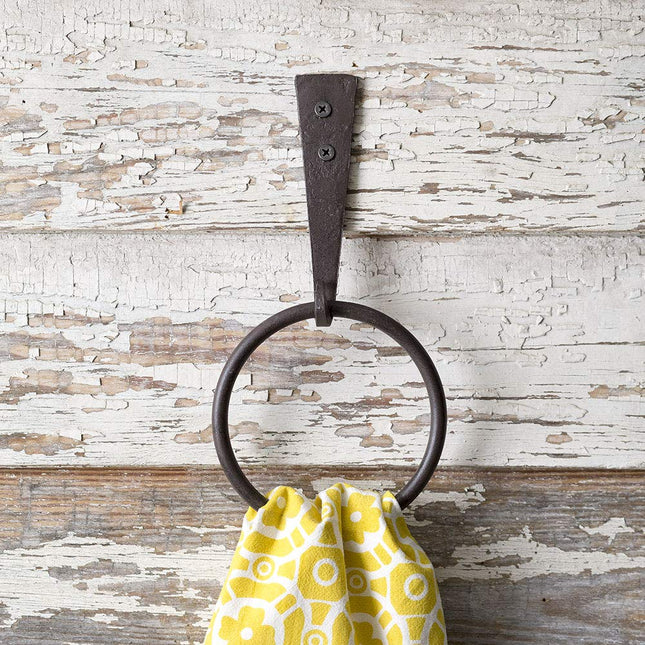 CTW Home Collection Iron Strap Towel Ring 5  Width x 1  Depth x 9 Tall