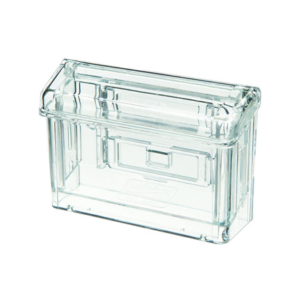Marketing Holders Grab a Card Business Box with Hinged Lid Sales Reps Realtors Mount Sign Store Front Wall Outdoor Vehicle Trucks SUVs Car Mobile Plumbers Contractors, clear,  4 1/4  w x 2 3/4  h x 1 1/2  d  (DEF70901)