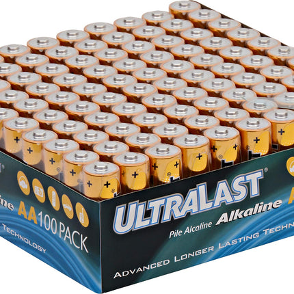 NABC UltraLast ULA100AAB AA Size General Purpose Battery - Alkaline - 1.5V DC General Purpose Battery-100 count