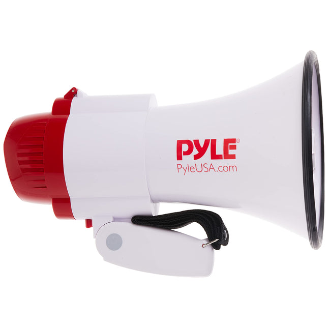 Pyle Megaphone Speaker Lightweight Bullhorn - Built-in Siren, Adjustable Volume Control and 800 Yard Range - PMP30