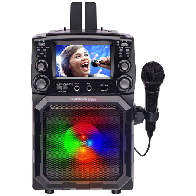 Karaoke USA Portable Karaoke Machine with 4.3” Color TFT Screen, Bluetooth, Recording Function, PA and Built-in Battery (GQ450)