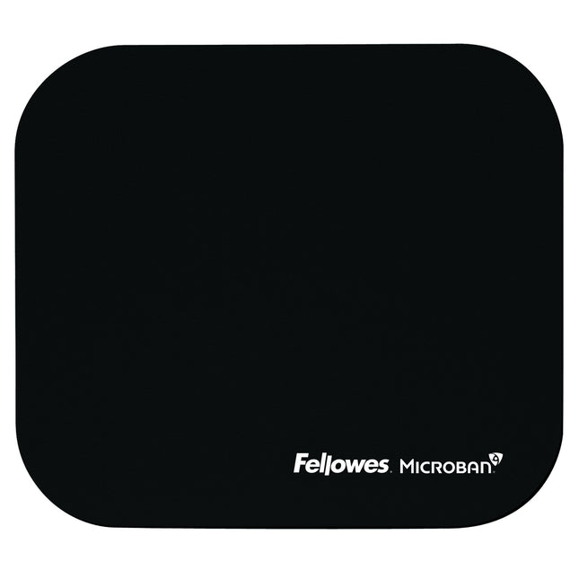 Fellowes 5933901 Mouse Pad w/Microban, Nonskid Base, 9 x 8, Black (FEL5933901), 8  x 9  x 0.1