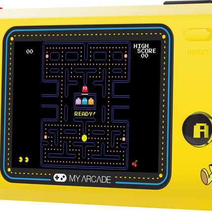 My Arcade Pocket Player Handheld Game Console: 3 Built In Games, Pac-Man, Pac-Panic, Pac-Mania, Collectible, Full Color Display, Speaker, Volume Controls, Headphone Jack, Battery or Micro USB Powered