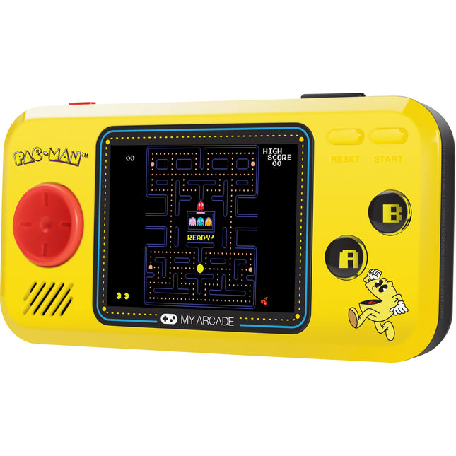 My Arcade Pocket Player Handheld Game Console: 3 Built In Games, Pac-Man, Pac-Panic, Pac-Mania, Collectible, Full Color Display, Speaker, Volume Controls, Headphone Jack, Battery or Micro USB Powered