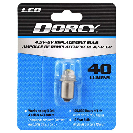 Dorcy 40-Lumen 4.5-6-Volt LED Replacement Bulb with 10-Year Lifespan, (41-1644) , Silver