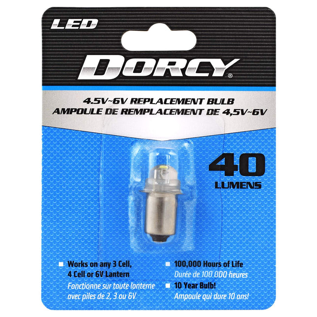 Dorcy 40-Lumen 4.5-6-Volt LED Replacement Bulb with 10-Year Lifespan, (41-1644) , Silver