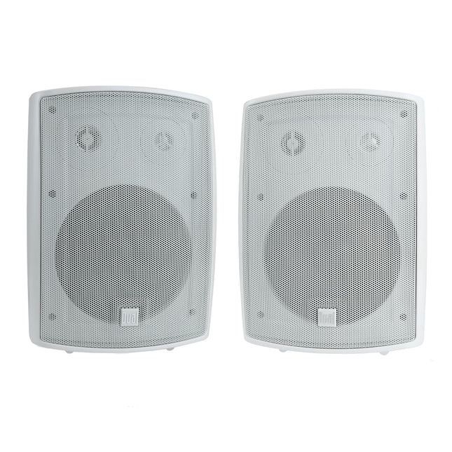 Dual Electronics LU53PW 5.25" 3-Way High Performance Outdoor Indoor Speakers | Effortless Mounting Brackets | All Weather Resistance | Expansive Stereo Sound | Sold in Pairs, White