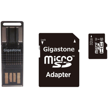 Gigastone GS-4IN1600X32GB-R Prime Series microSD Card 4-in-1 Kit (32GB), Multicolored