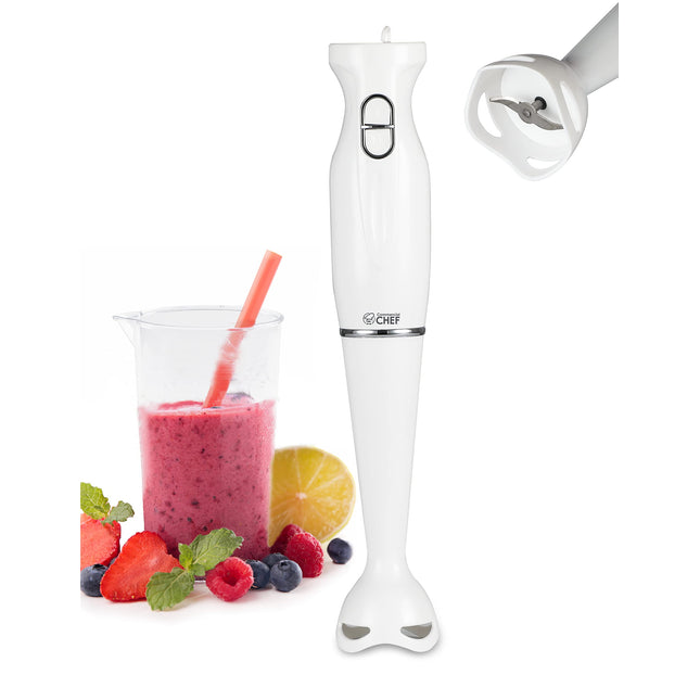 COMMERCIAL CHEF Immersion Blender, Hand Blender with Stainless Steel Blades, Immersion Blender with Quiet Motor, Electric Mini Blender for Delicious Food