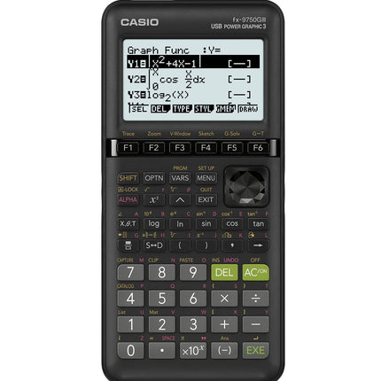 Casio fx-9750GIII, Standard Graphing Calculator, Python and Natural Text Book Display, Black