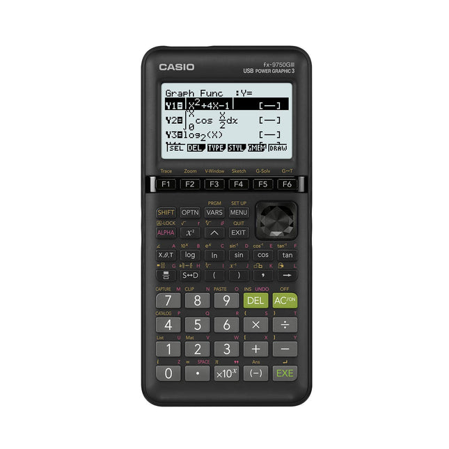 Casio fx-9750GIII, Standard Graphing Calculator, Python and Natural Text Book Display, Black