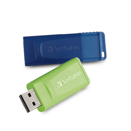 Verbatim 64GB Store 'n' Go USB Flash Drive - PC / Mac Compatible - 2pk - Blue, Green