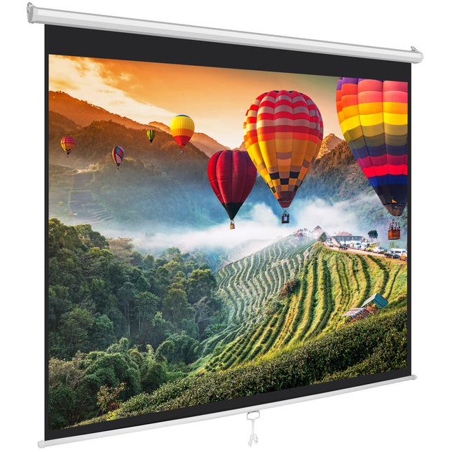 Pyle PRJSM7206 Universal 72-Inch Roll-Down Pull-Down Manual Projection Screen (42.5 x 56.6) Matte White