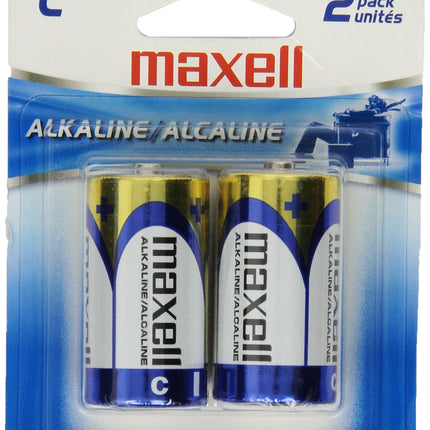 Maxell 723320 Long-Lasting High Value Dependable Alkaline Battery Ready-to-go High Compatibility C Cell 2-Pack