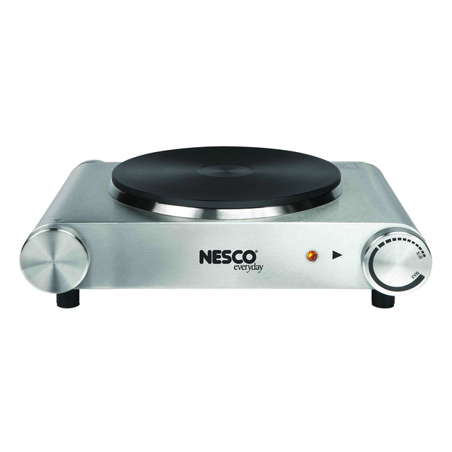 Nesco SB-01 Stainless Steel Electric Burner, 1500-watt, standard, Silver
