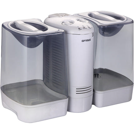 Optimus U-32030 3.5 Gallon Warm Mist Humidifier with Wicking Vapor System,White/Clear