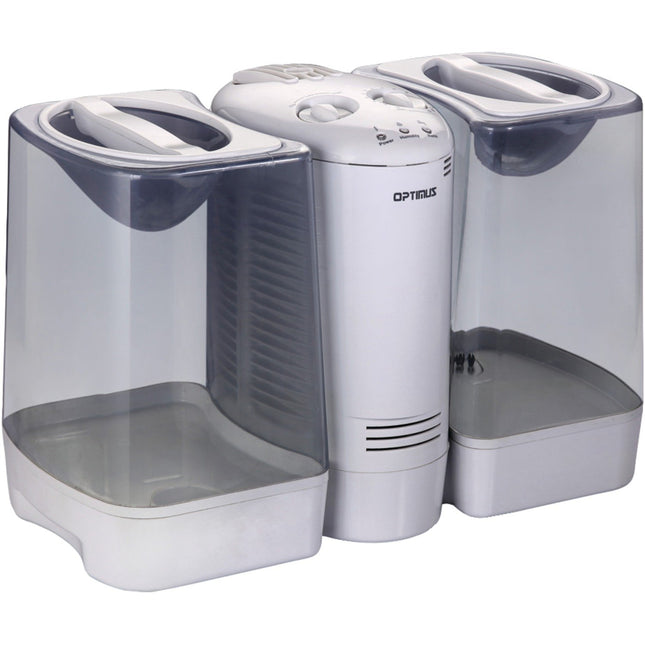 Optimus U-32030 3.5 Gallon Warm Mist Humidifier with Wicking Vapor System,White/Clear