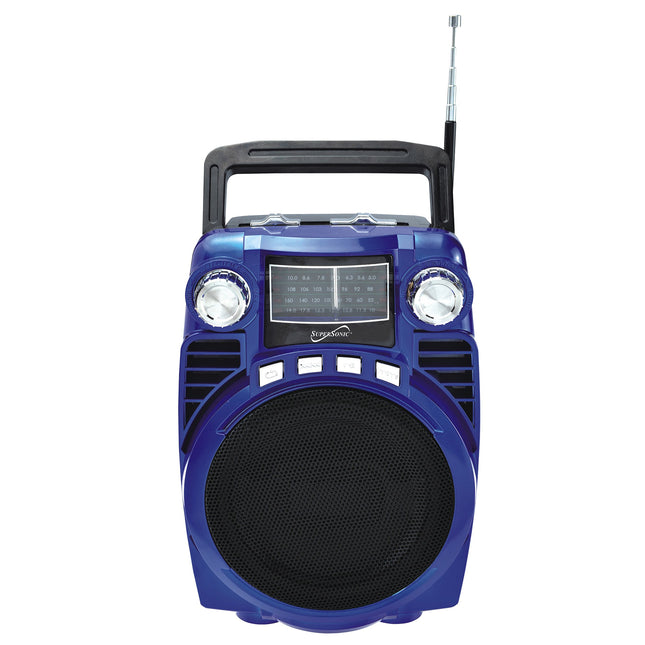 SuperSonic Bluetooth Portable 4 Band Radio, Blue (SC-1390BT)