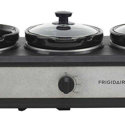 FRIGIDAIRE ESC3105-SS Triple Slow Cooker Buffet Server, STAINLESS, 3x2.5QT