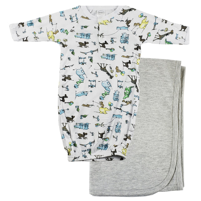 Print Infant Gown and Recieving Blanket CS_0093