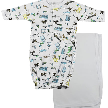 Print Infant Gown and Recieving Blanket CS_0096