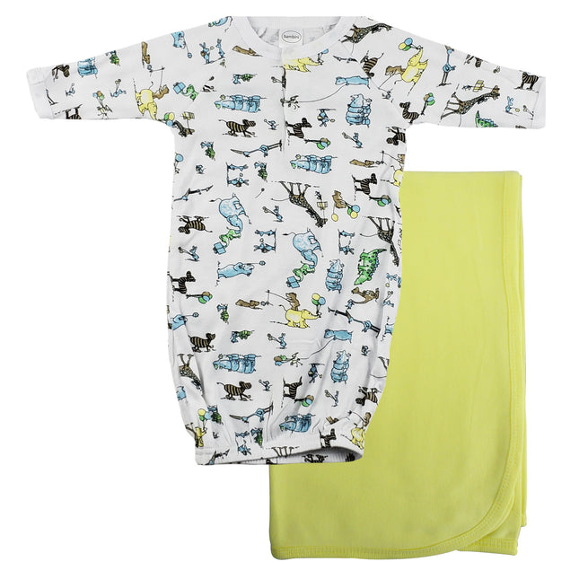 Print Infant Gown and Recieving Blanket CS_0095