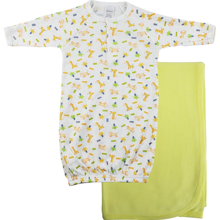 Print Infant Gown and Recieving Blanket CS_0098