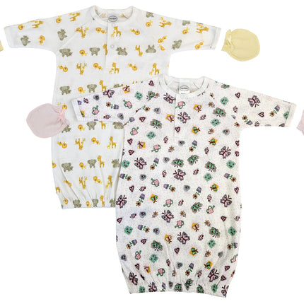 Newborn Baby Girls 4 Piece Gown Set NC_0774