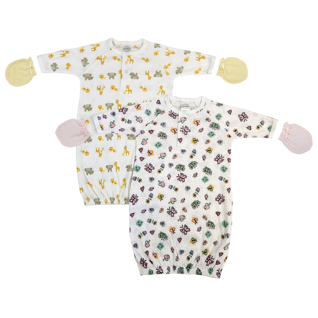 Newborn Baby Girls 4 Piece Gown Set NC_0774