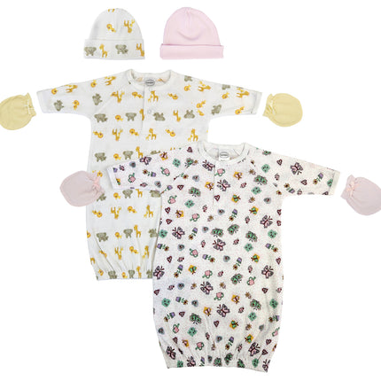 Newborn Baby Girls 6 Piece Gown Set NC_0775