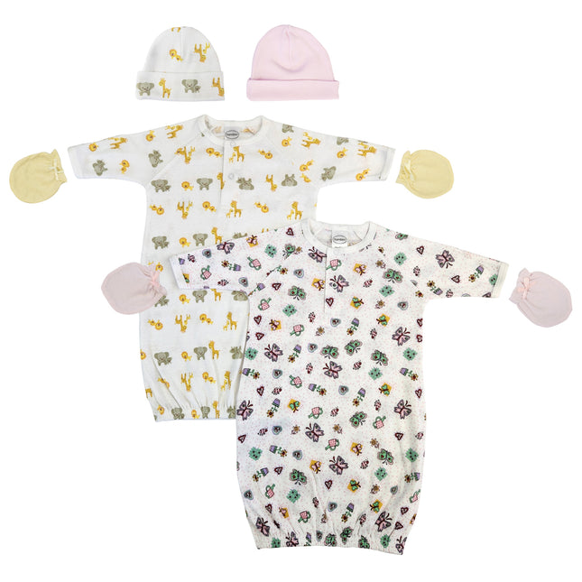 Newborn Baby Girls 6 Piece Gown Set NC_0775