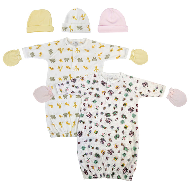 Newborn Baby Girls 7 Piece Gown Set NC_0776