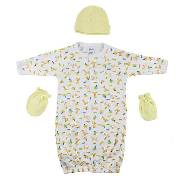 Gown, Cap and Mittens - 3 pc Set CS_0045