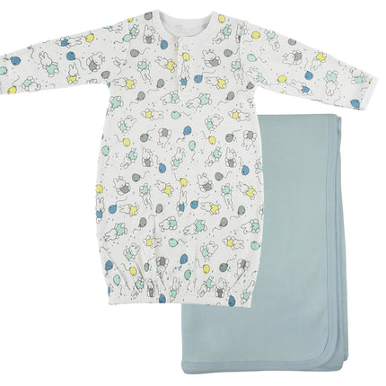Print Infant Gown and Recieving Blanket CS_0105