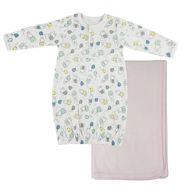 Print Infant Gown and Recieving Blanket CS_0108