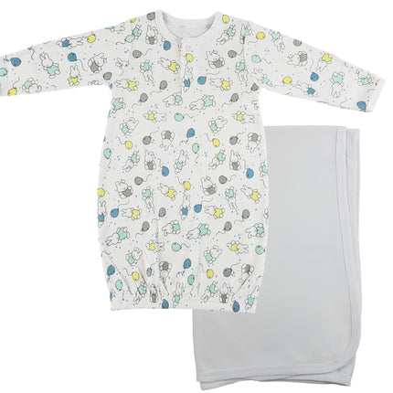 Print Infant Gown and Recieving Blanket CS_0107
