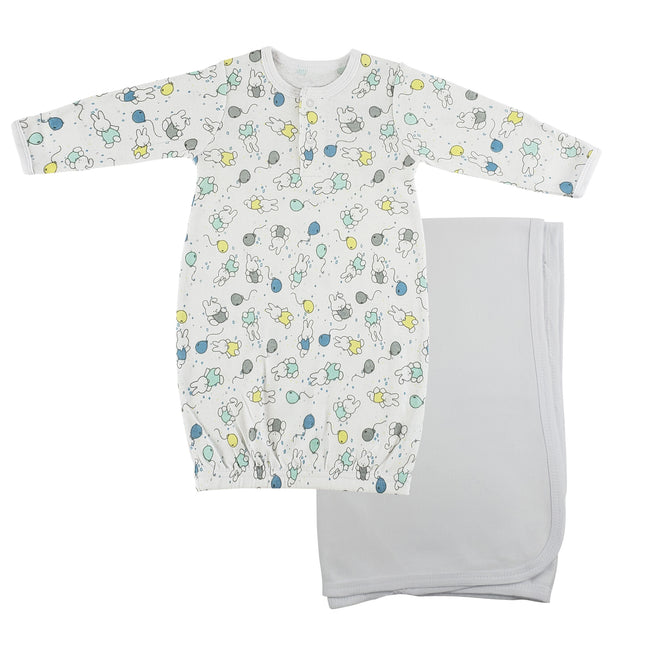 Print Infant Gown and Recieving Blanket CS_0107