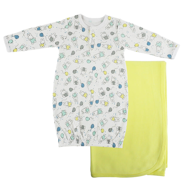 Print Infant Gown and Recieving Blanket CS_0104