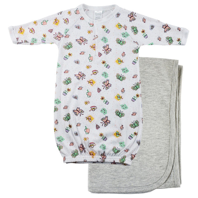 Print Infant Gown and Recieving Blanket CS_0103