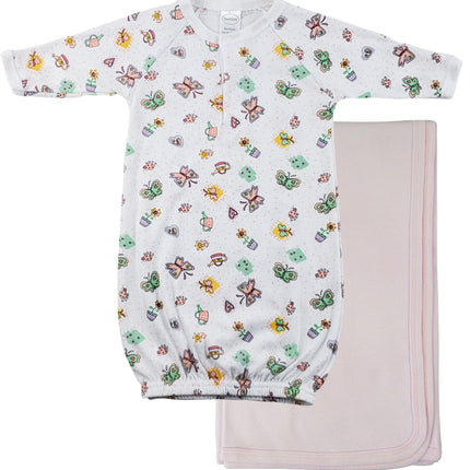 Print Infant Gown and Recieving Blanket CS_0100