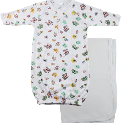 Print Infant Gown and Recieving Blanket CS_0102