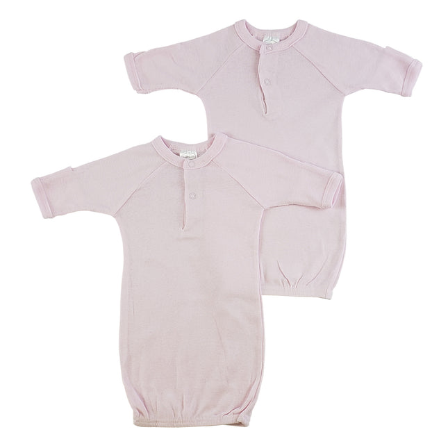 Preemie Solid Pink Gown - 2 Pack 912P