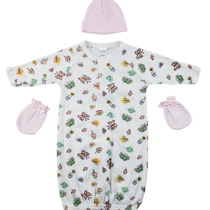 Gown, Cap and Mittens - 3 pc Set CS_0050