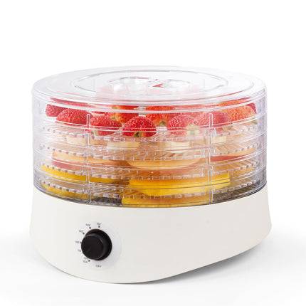 Commercial Chef Food Dehydrator, Dehydrator for Food and Jerky, 280W Meat Dehydrator Machine for Dehydrated Foods with 5 Drying Racks and Slide Out Tray, White