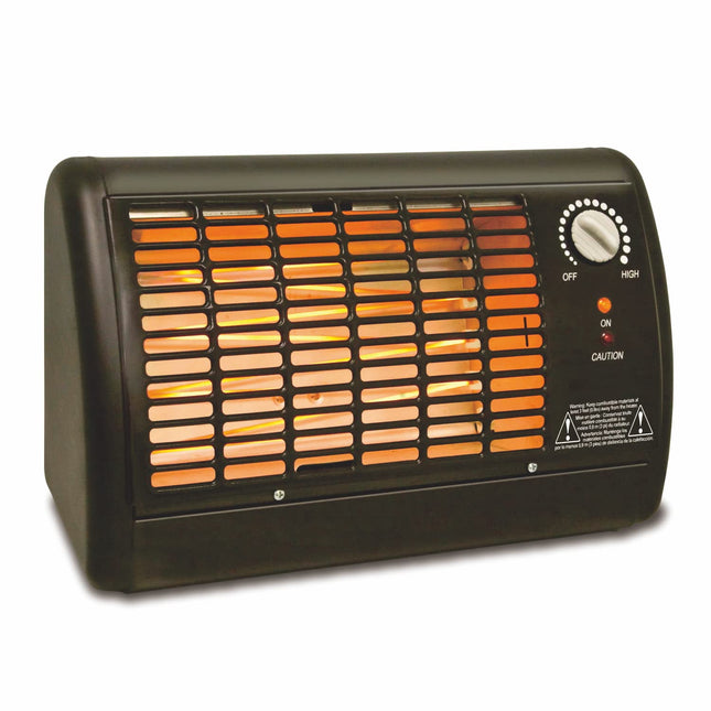 Optimus Portable Fan Forced Radiant Thermostat Heater, Black