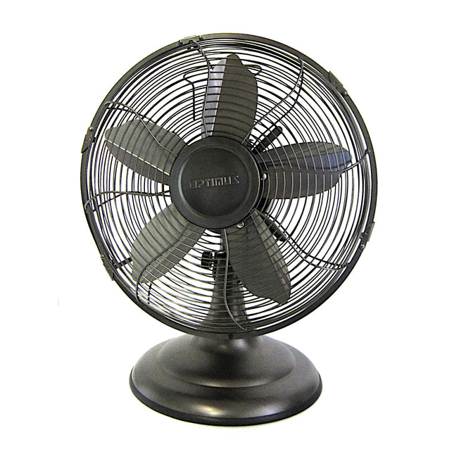 Optimus F-6212A F-6212A 3-Speed 60-Watt 12-In. Portable Retro Oscillating Table Fan