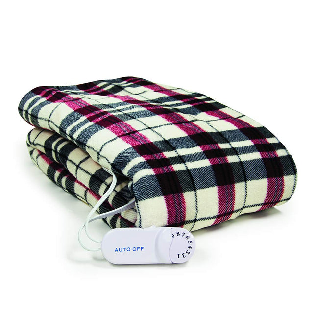 BIOS Thermor Micro Plush Electric Throw (Linen Plaid) 1 Count