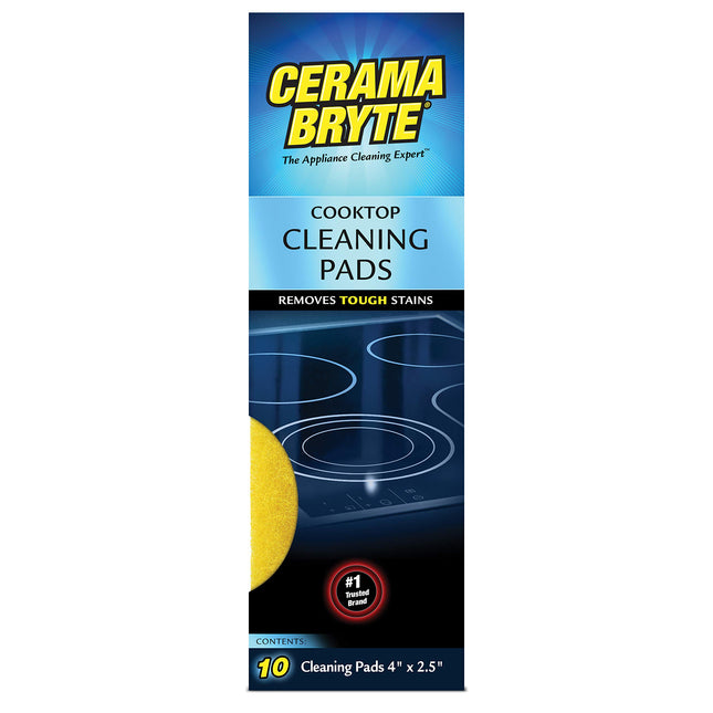 Cerama Bryte 1 x 10 Pack Cleaning Pads Cooktop and Stove Top Cleaner for Glass - Ceramic Surfaces, 10 Count